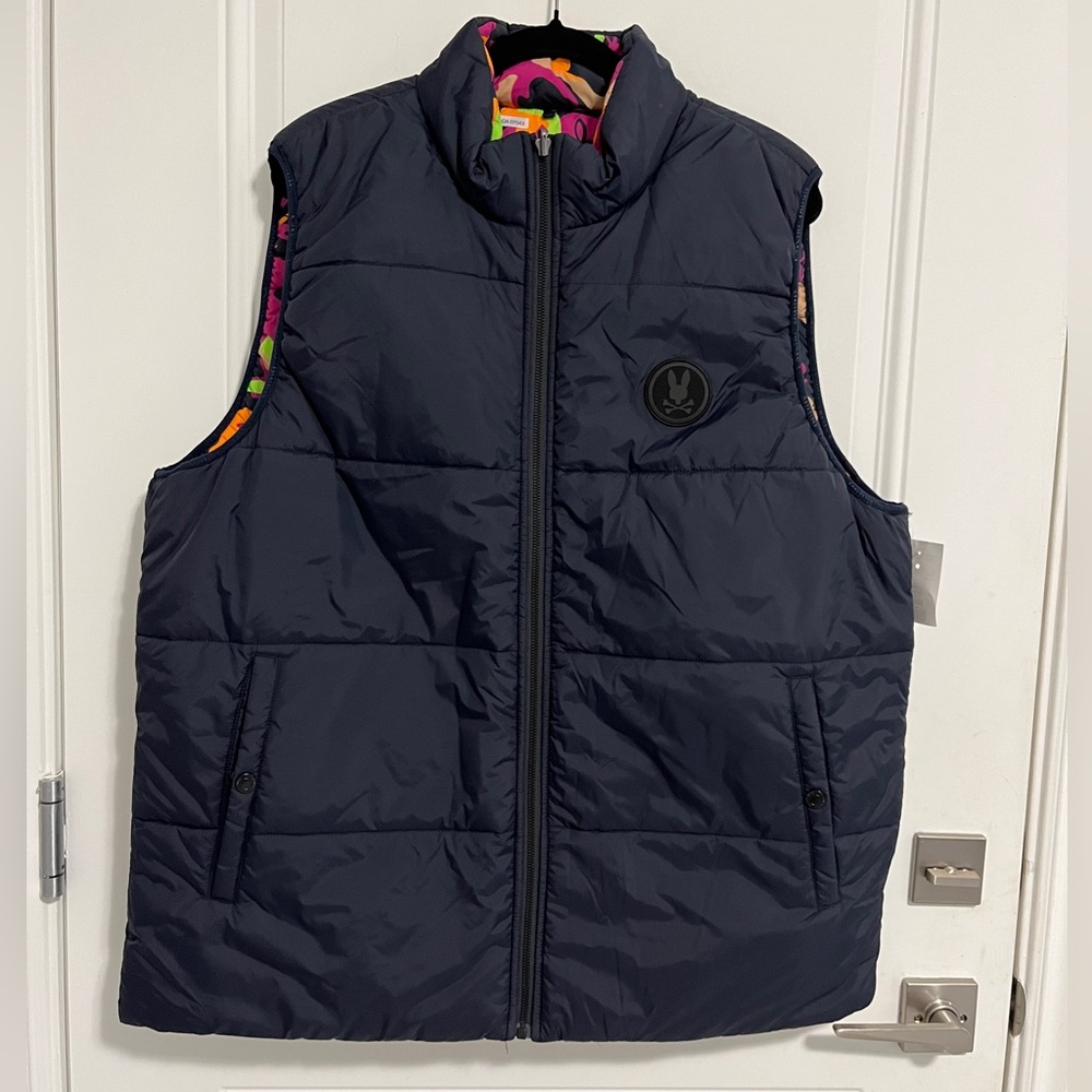 NWT - Psycho Bunny Men’s Reversible Puffer Vest - Size XL